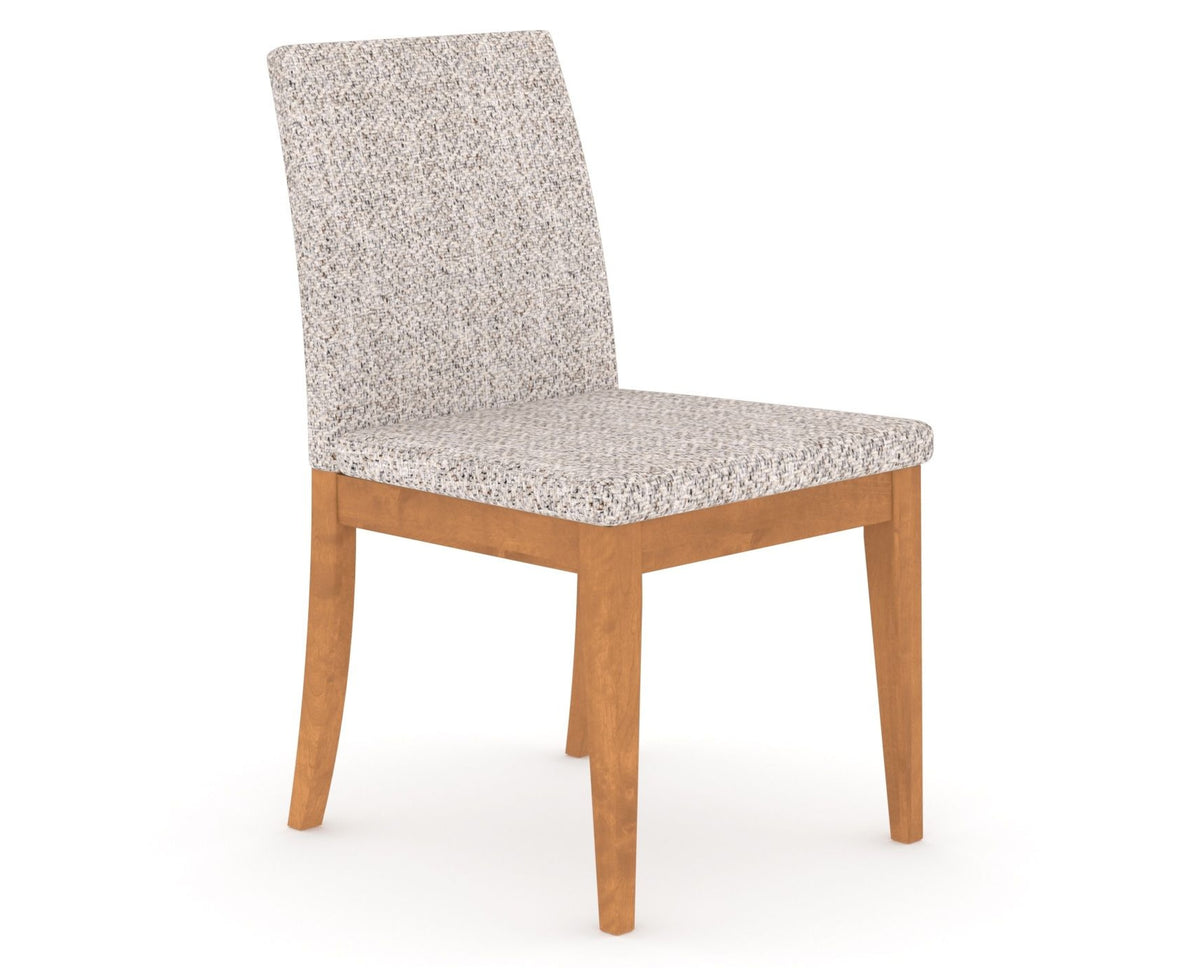 Canadel Upholstered Dining Chair 5038 in FP Crypton® and 01 Honey Washed, three-quarter view