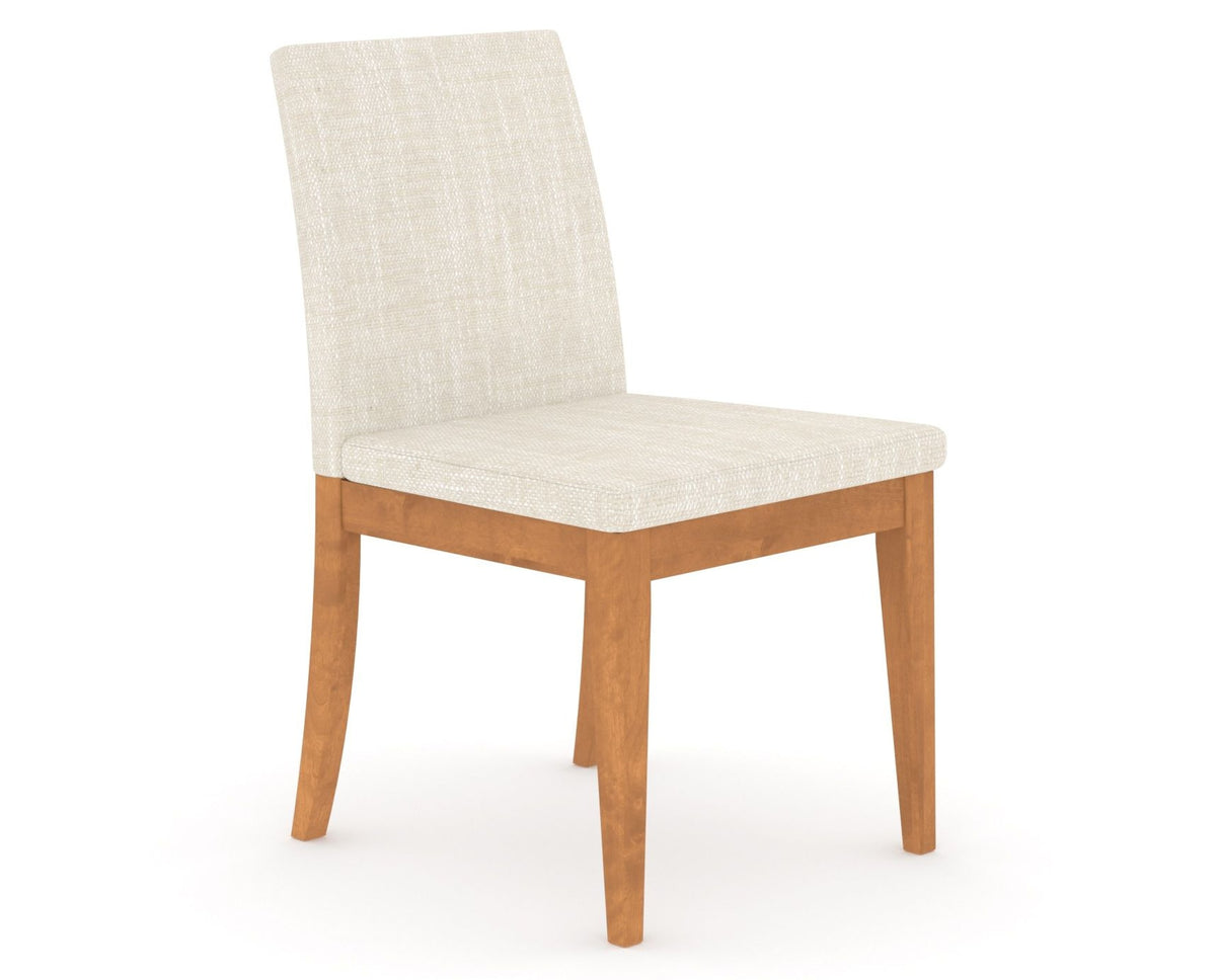 Canadel Upholstered Dining Chair 5038 in FT InsideOut® and 01 Honey Washed, three-quarter view