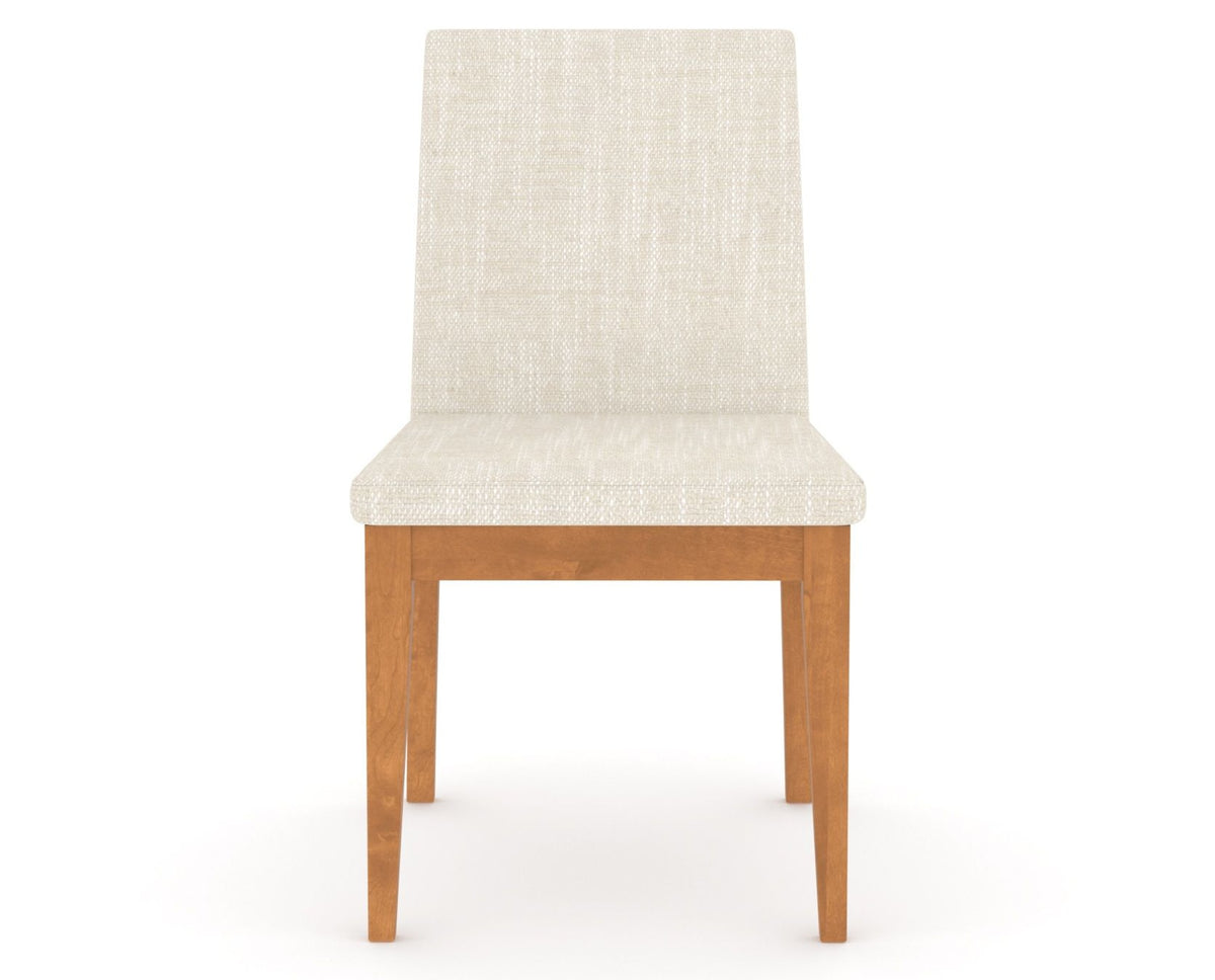 Canadel Upholstered Dining Chair 5038 in FT InsideOut® and 01 Honey Washed, front view