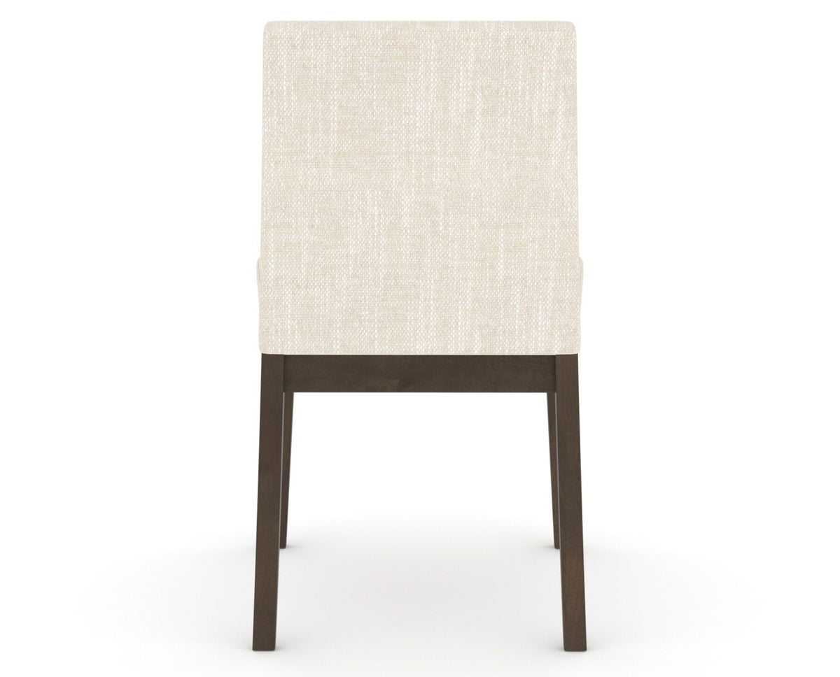 Canadel Upholstered Dining Chair 5038 in FT InsideOut® and 29 Hazelnut Washed, back view