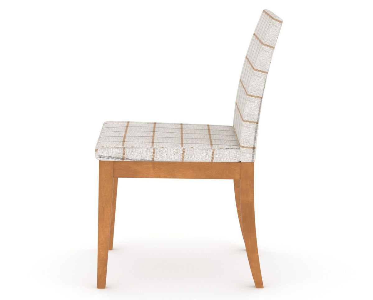 Canadel Upholstered Dining Chair 5038 in OZ Fabric and 01 Honey Washed, side view