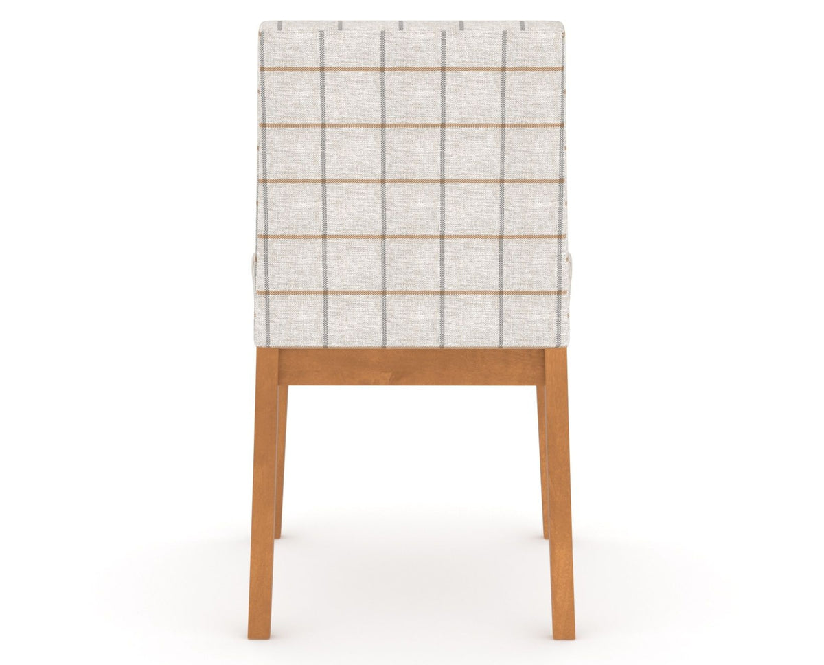 Canadel Upholstered Dining Chair 5038 in OZ Fabric and 01 Honey Washed, back view
