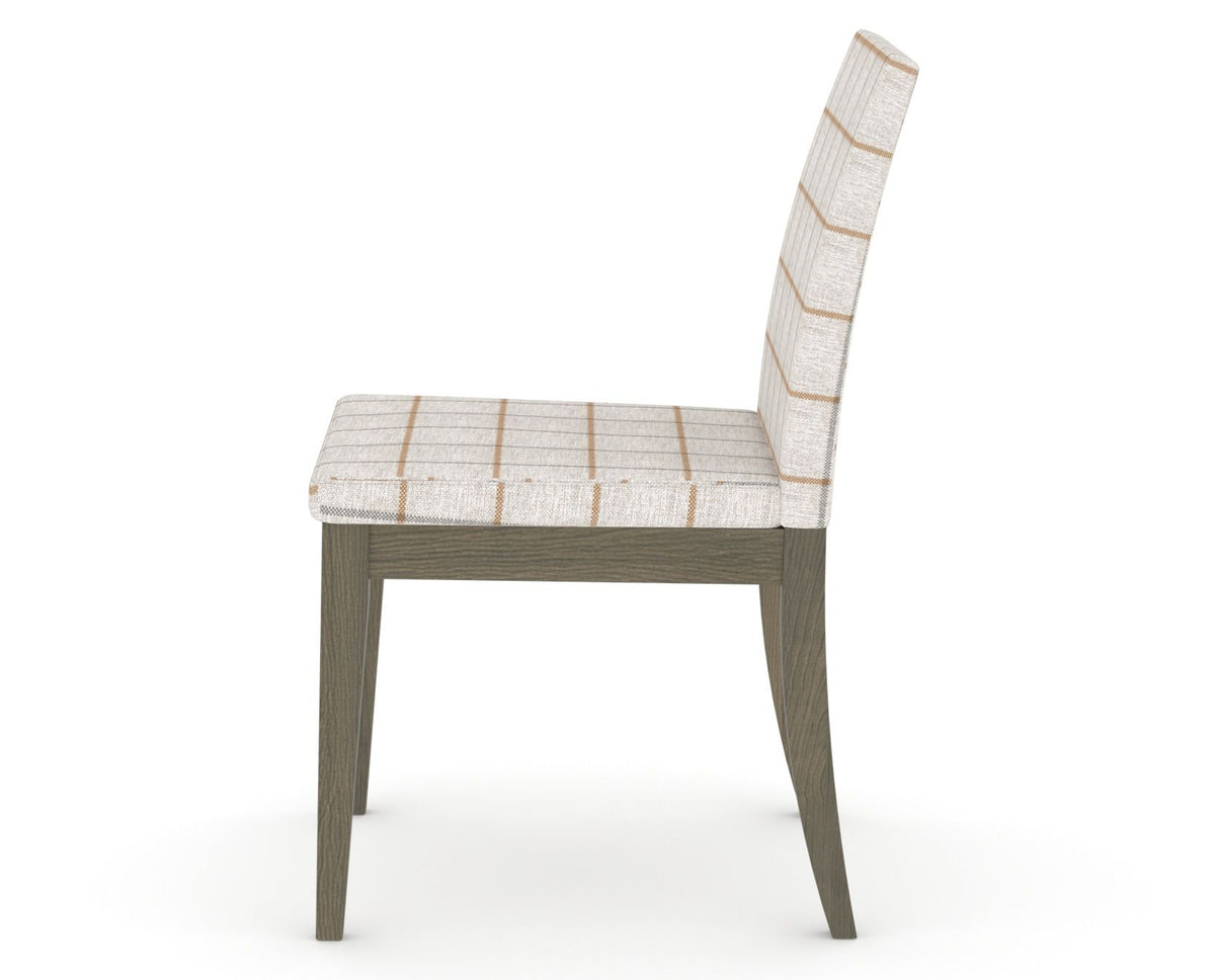 Canadel Upholstered Dining Chair 5038 in OZ Fabric and 08 Shadow, side view