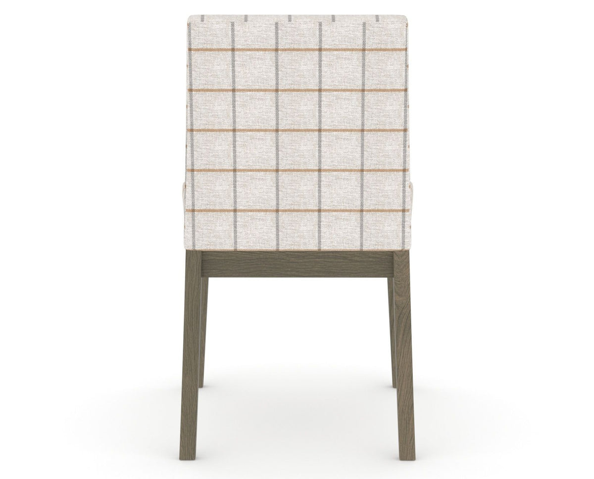 Canadel Upholstered Dining Chair 5038 in OZ Fabric and 08 Shadow, back view