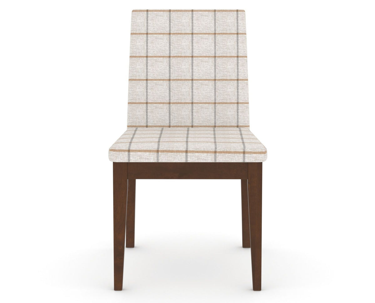 Canadel Upholstered Dining Chair 5038 in OZ Fabric and 19 Cognac Washed, front view