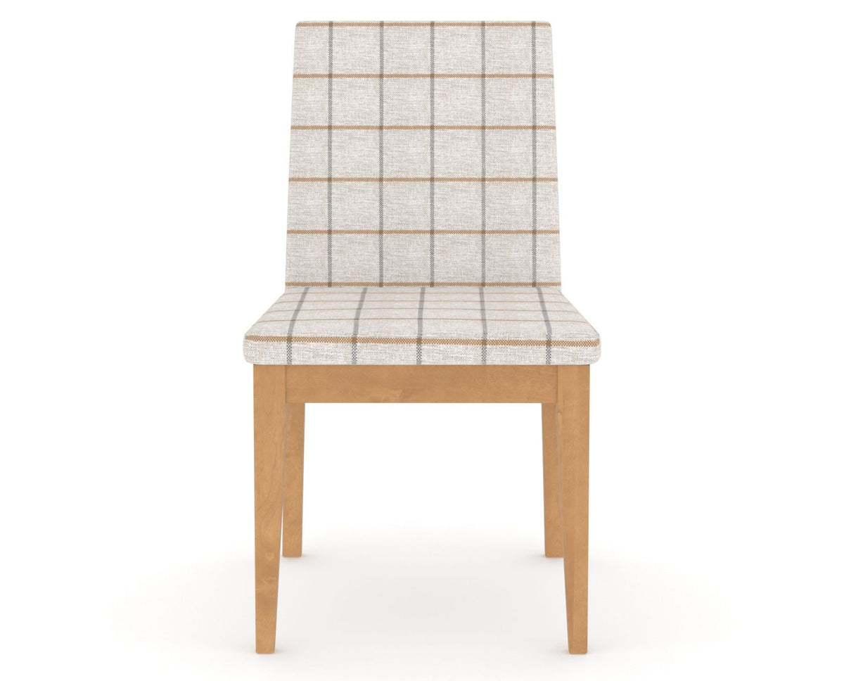 Canadel Upholstered Dining Chair 5038 in OZ Fabric and 20 Caramel Washed, front view