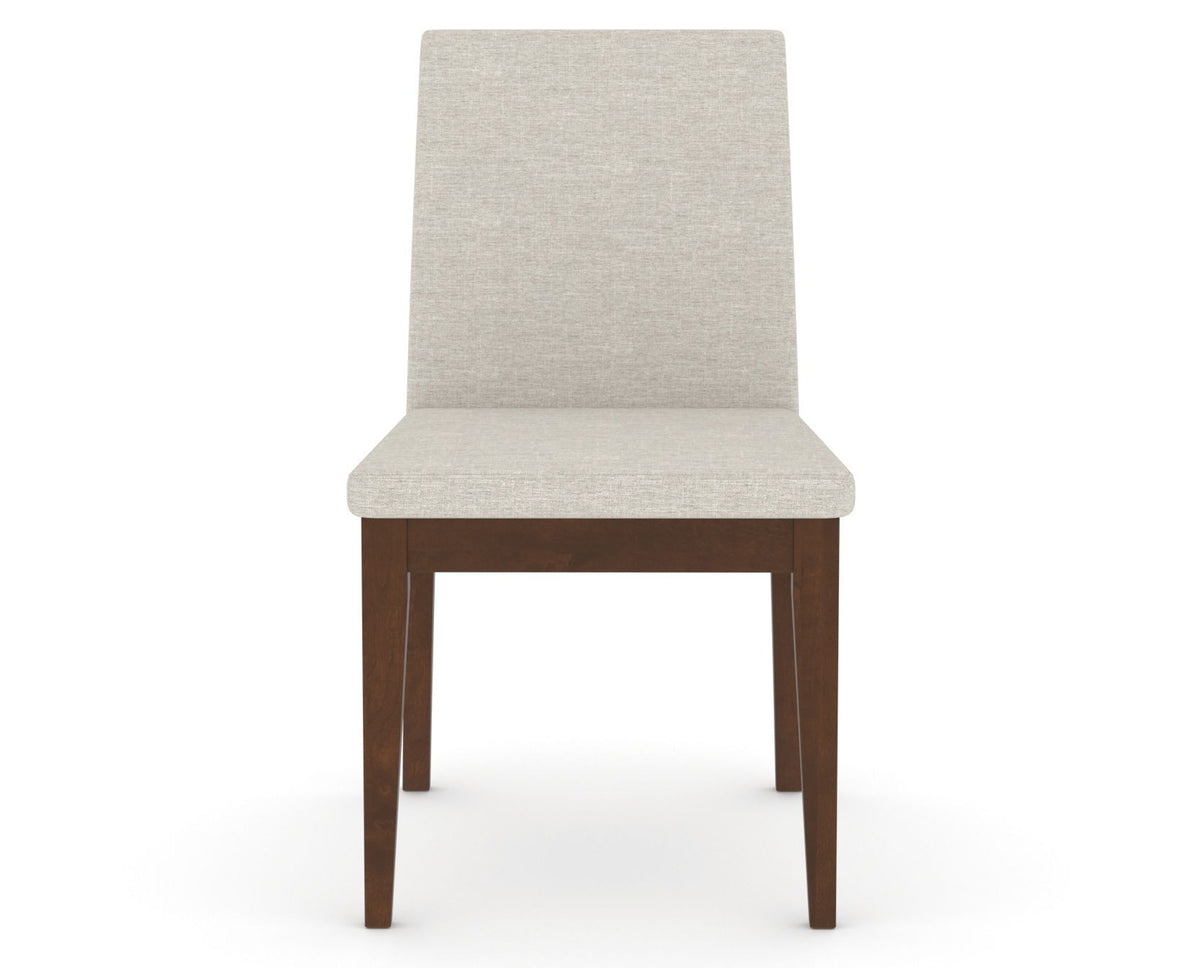 Canadel Upholstered Dining Chair 5038 in TB Fabric and 19 Cognac Washed, front view