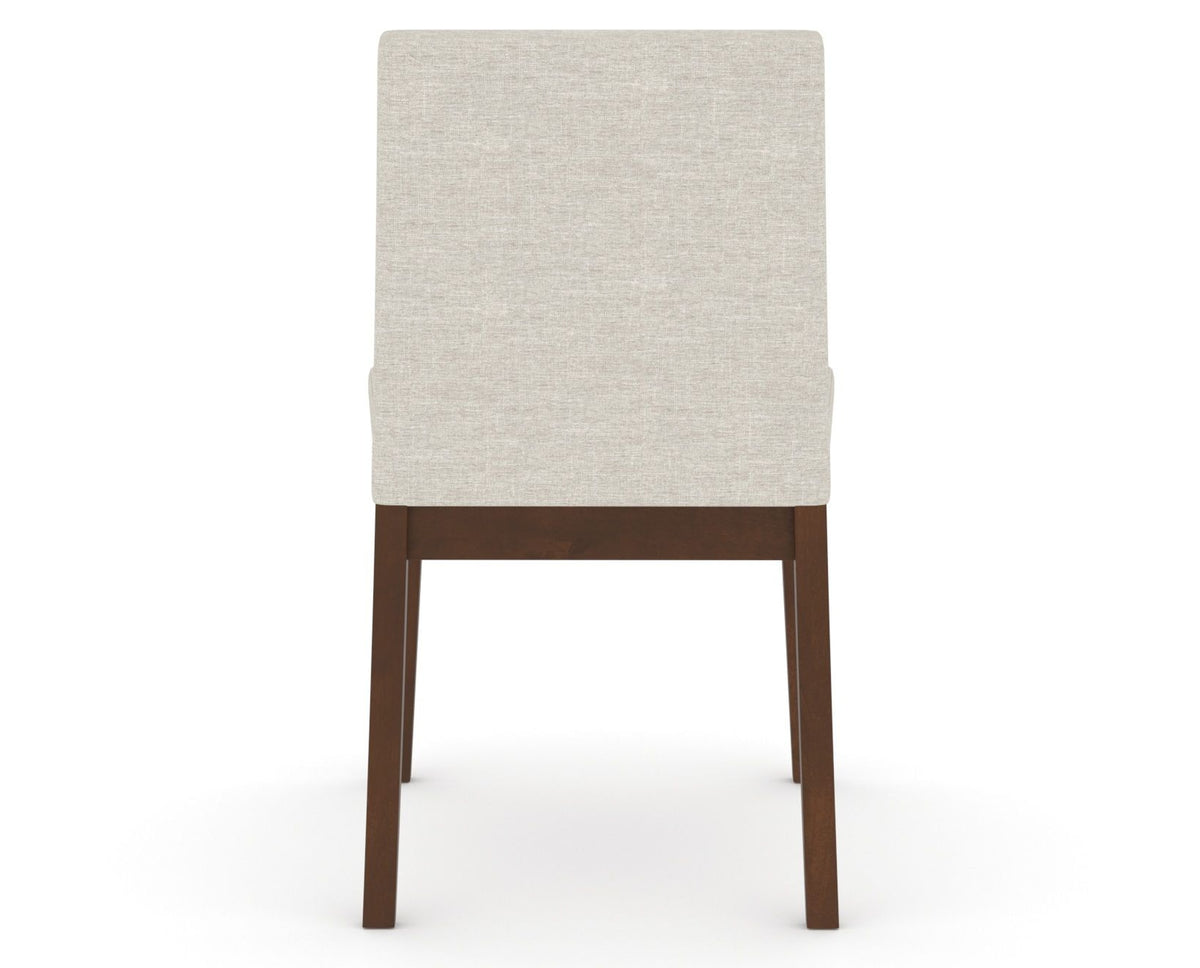 Canadel Upholstered Dining Chair 5038 in TB Fabric and 19 Cognac Washed, back view