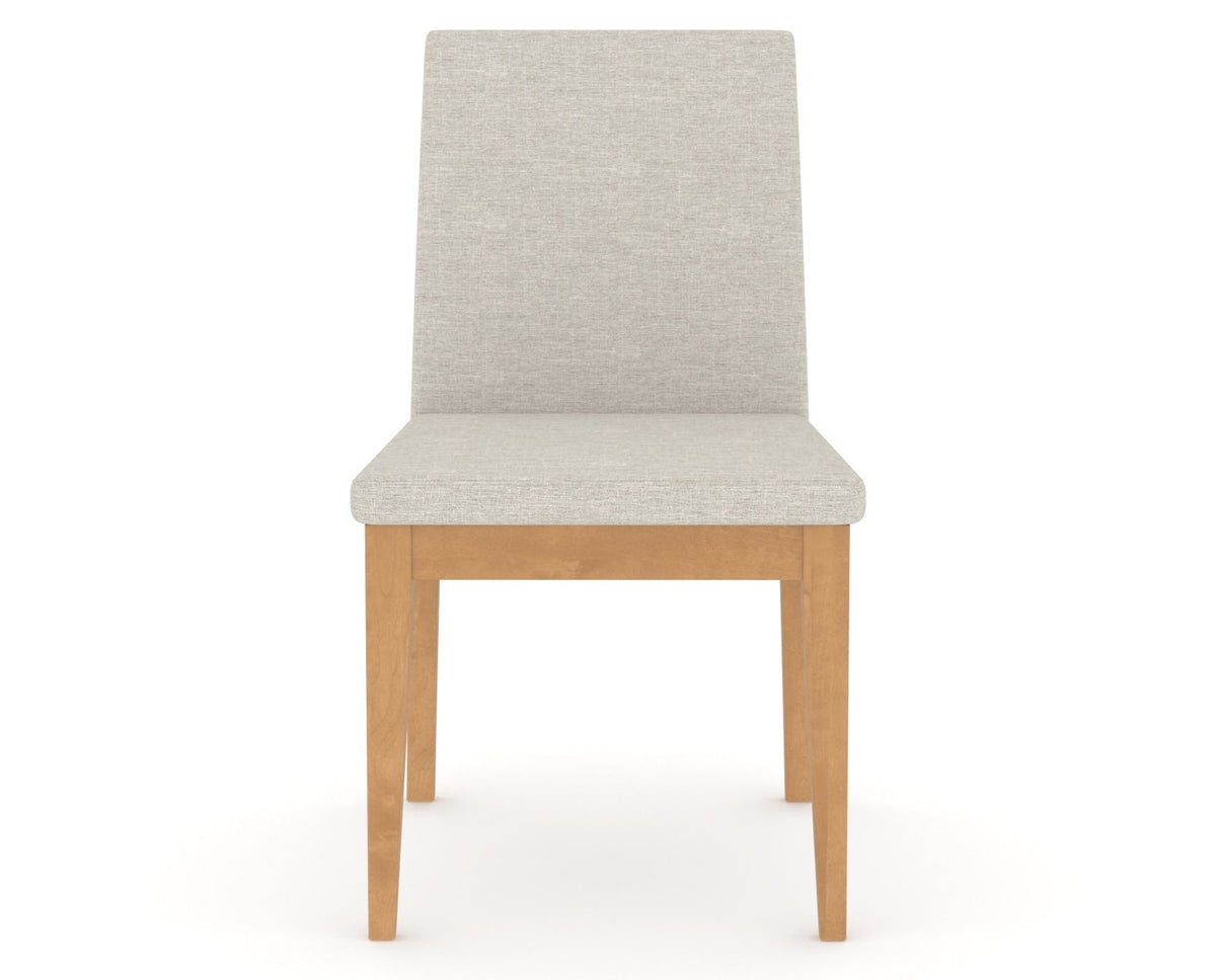 Canadel Upholstered Dining Chair 5038 in TB Fabric and 20 Caramel Washed, front view