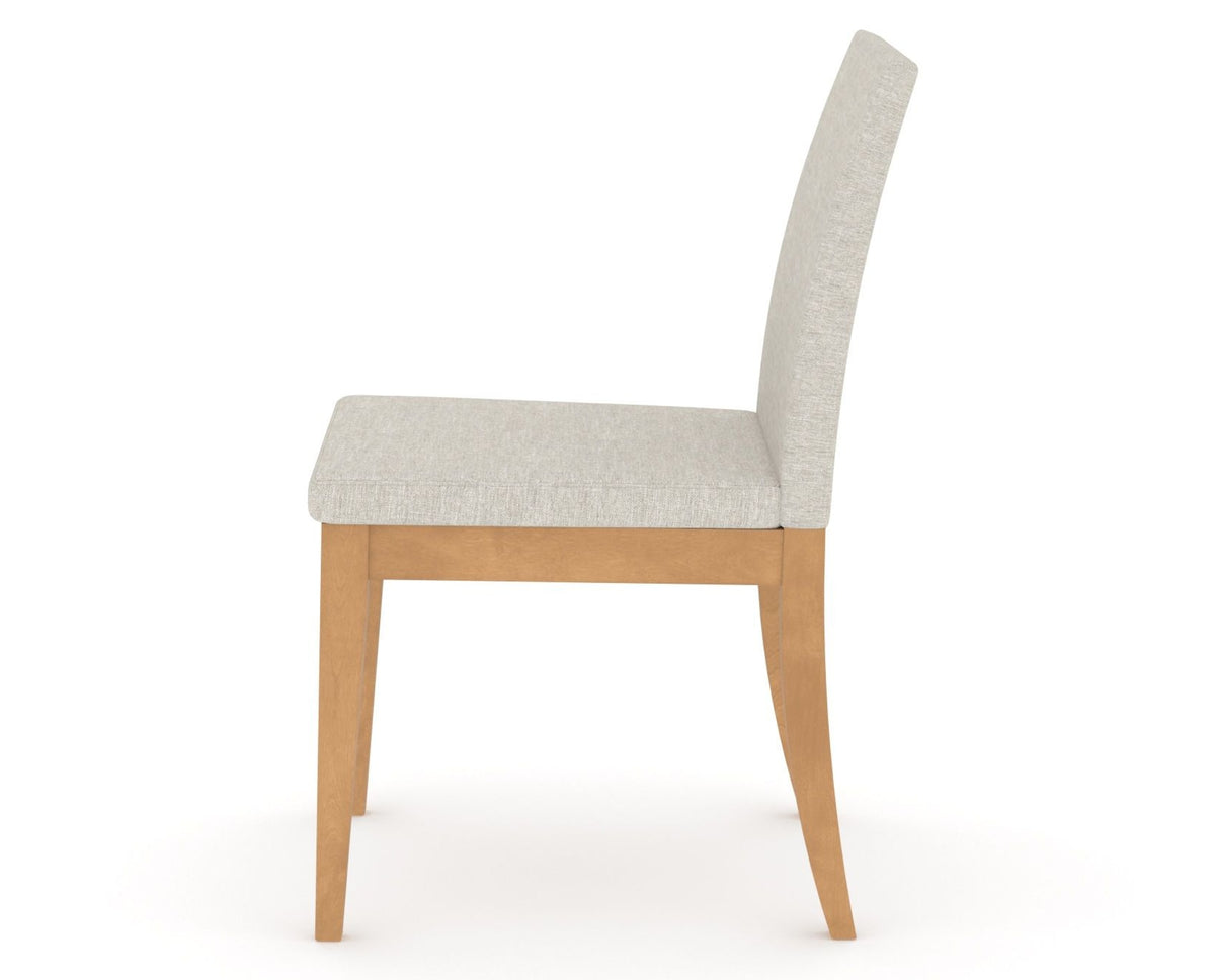 Canadel Upholstered Dining Chair 5038 in TB Fabric and 20 Caramel Washed, side view