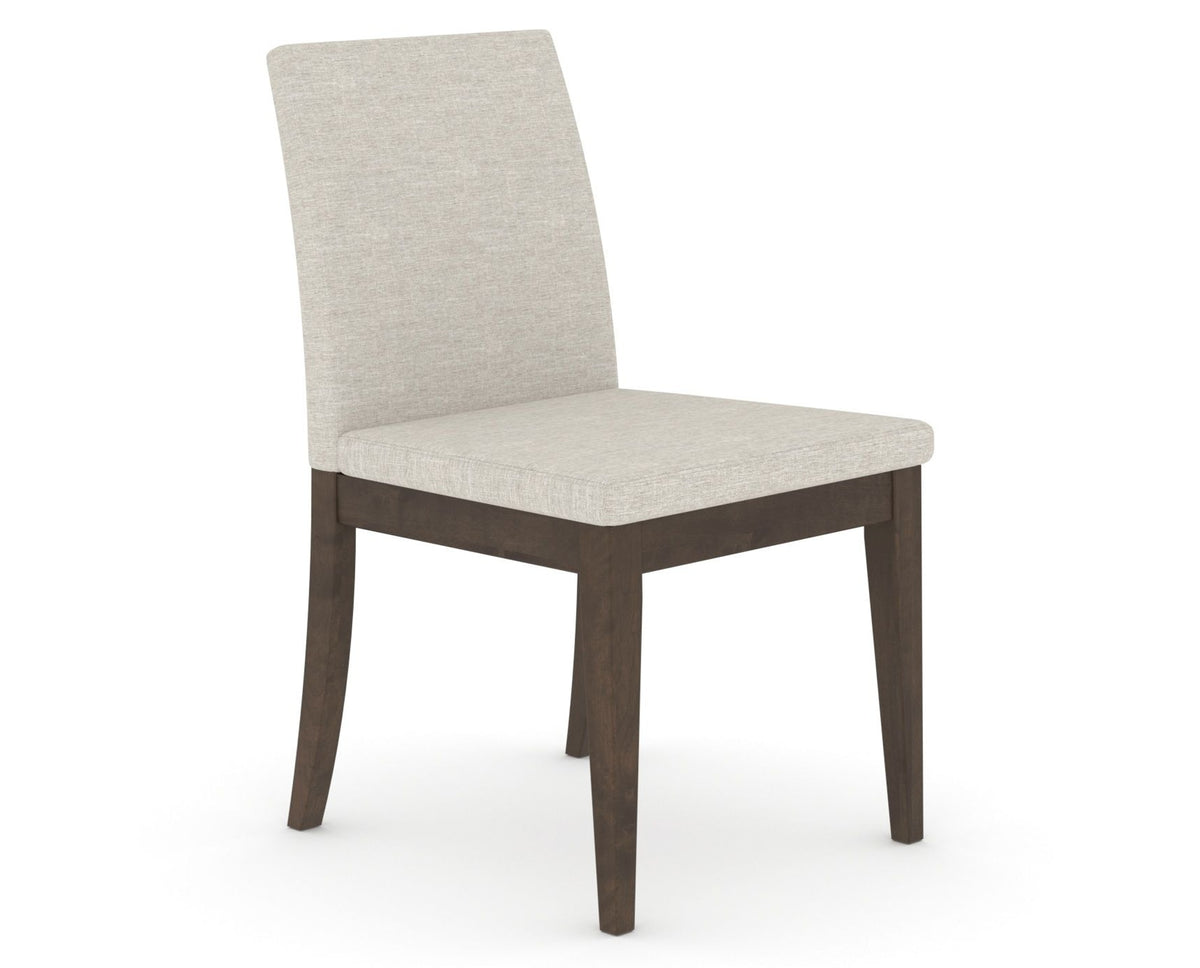 Canadel Upholstered Dining Chair 5038 in TB Fabric and 29 Hazelnut Washed, three-quarter view
