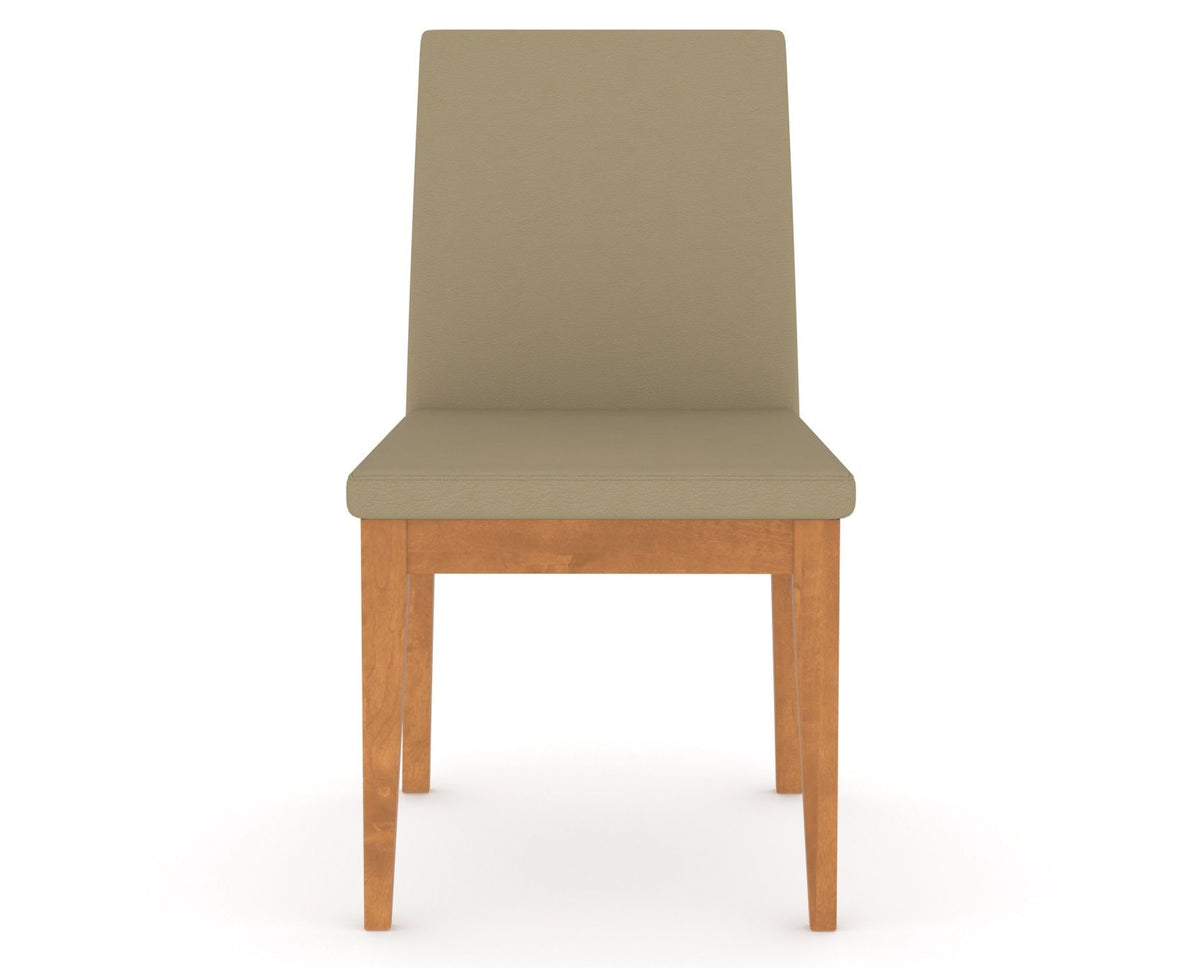Canadel Upholstered Dining Chair 5038 in XY Faux Leather and 01 Honey Washed, front view
