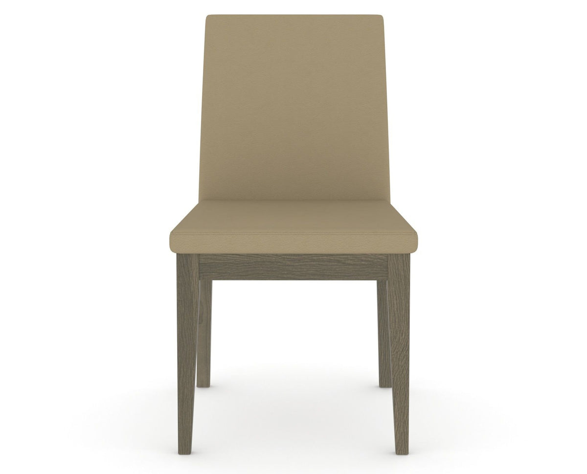 Canadel Upholstered Dining Chair 5038 in XY Faux Leather and 08 Shadow, front view