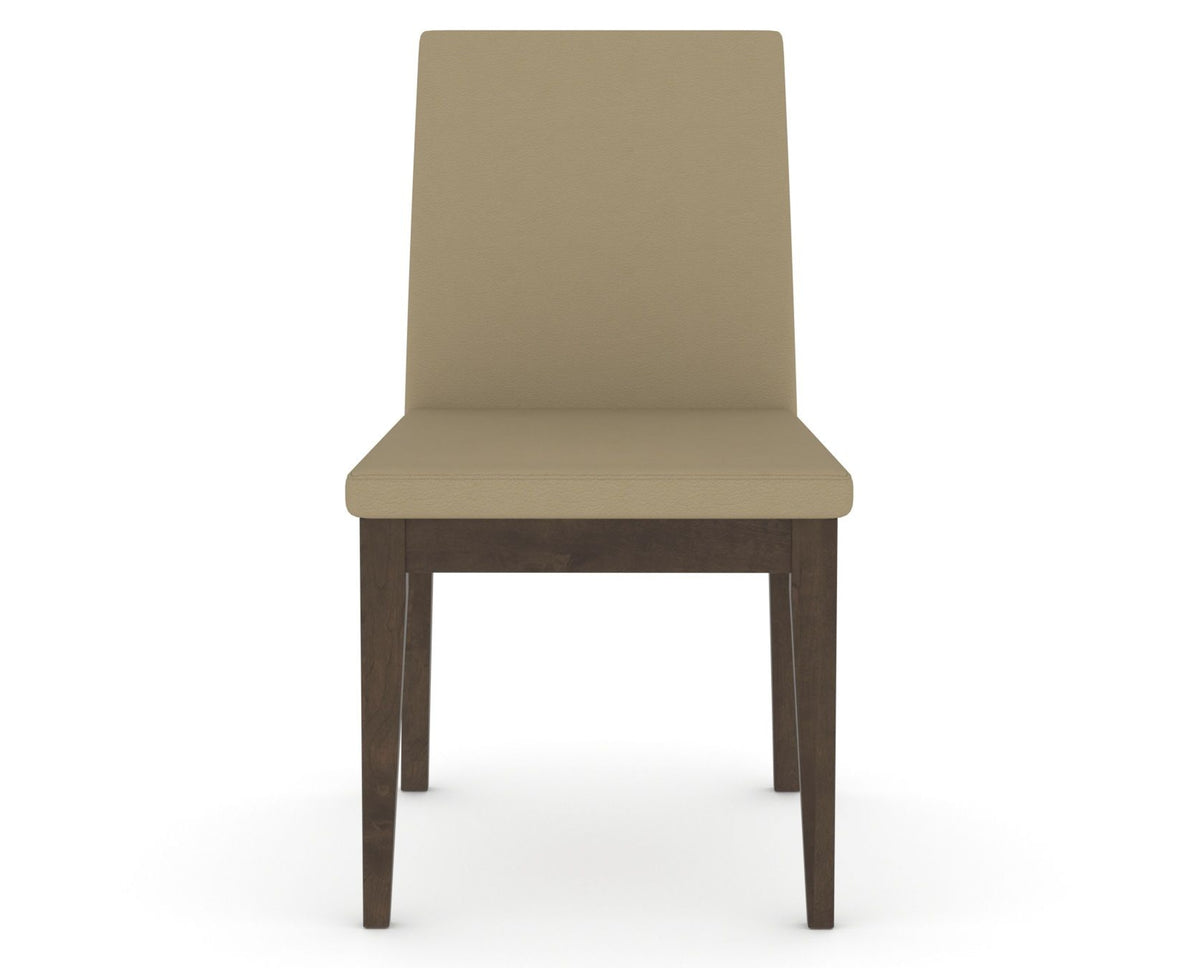 Canadel Upholstered Dining Chair 5038 in XY Faux Leather and 29 Hazelnut Washed, front view