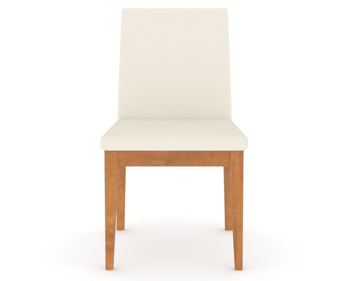 Canadel Upholstered Dining Chair 5038 in YJ Faux Leather and 01 Honey Washed, front view