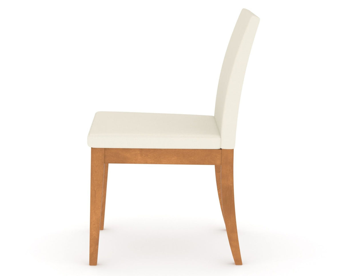Canadel Upholstered Dining Chair 5038 in YJ Faux Leather and 01 Honey Washed, side view