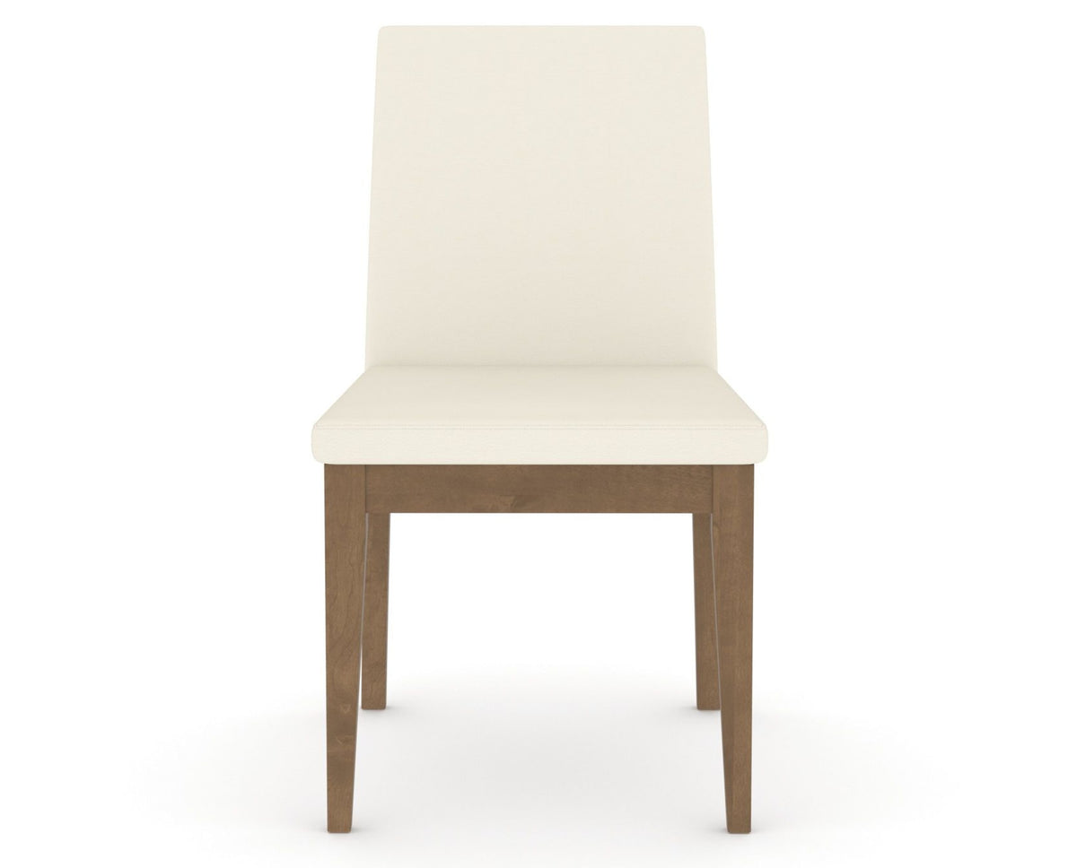 Canadel Upholstered Dining Chair 5038 in YJ Faux Leather and 25 Pecan Washed, front view
