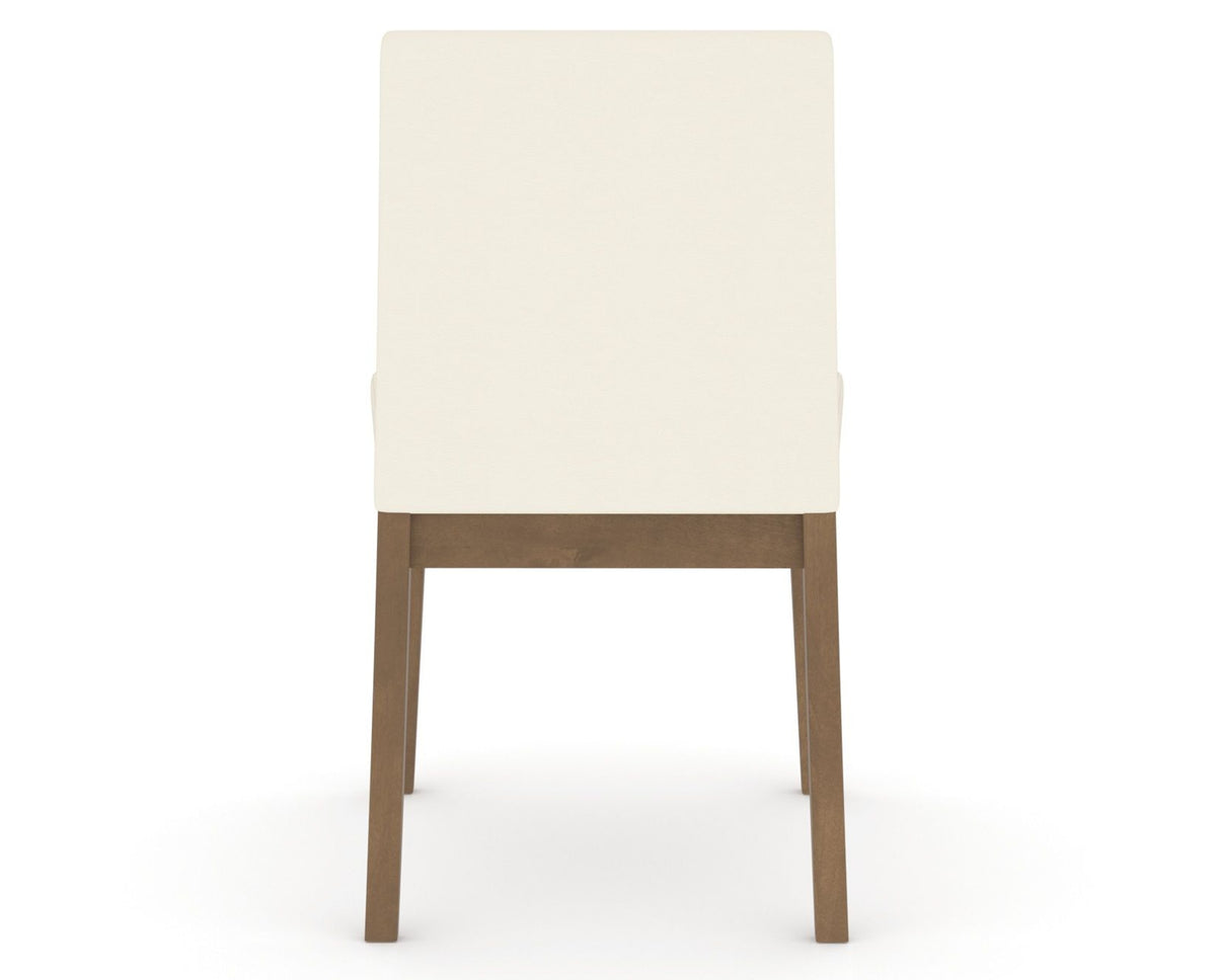 Canadel Upholstered Dining Chair 5038 in YJ Faux Leather and 25 Pecan Washed, back view
