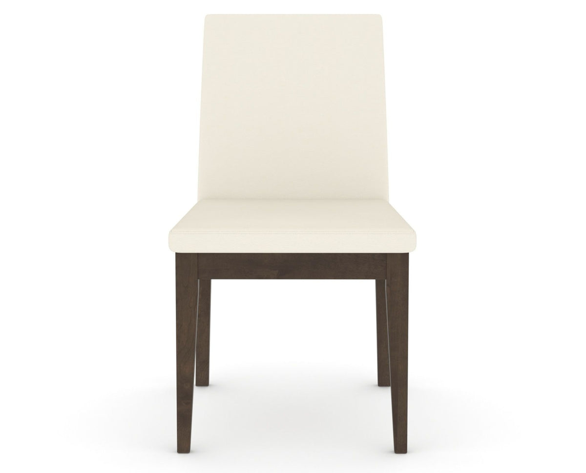 Canadel Upholstered Dining Chair 5038 in YJ Faux Leather and 29 Hazelnut Washed, front view