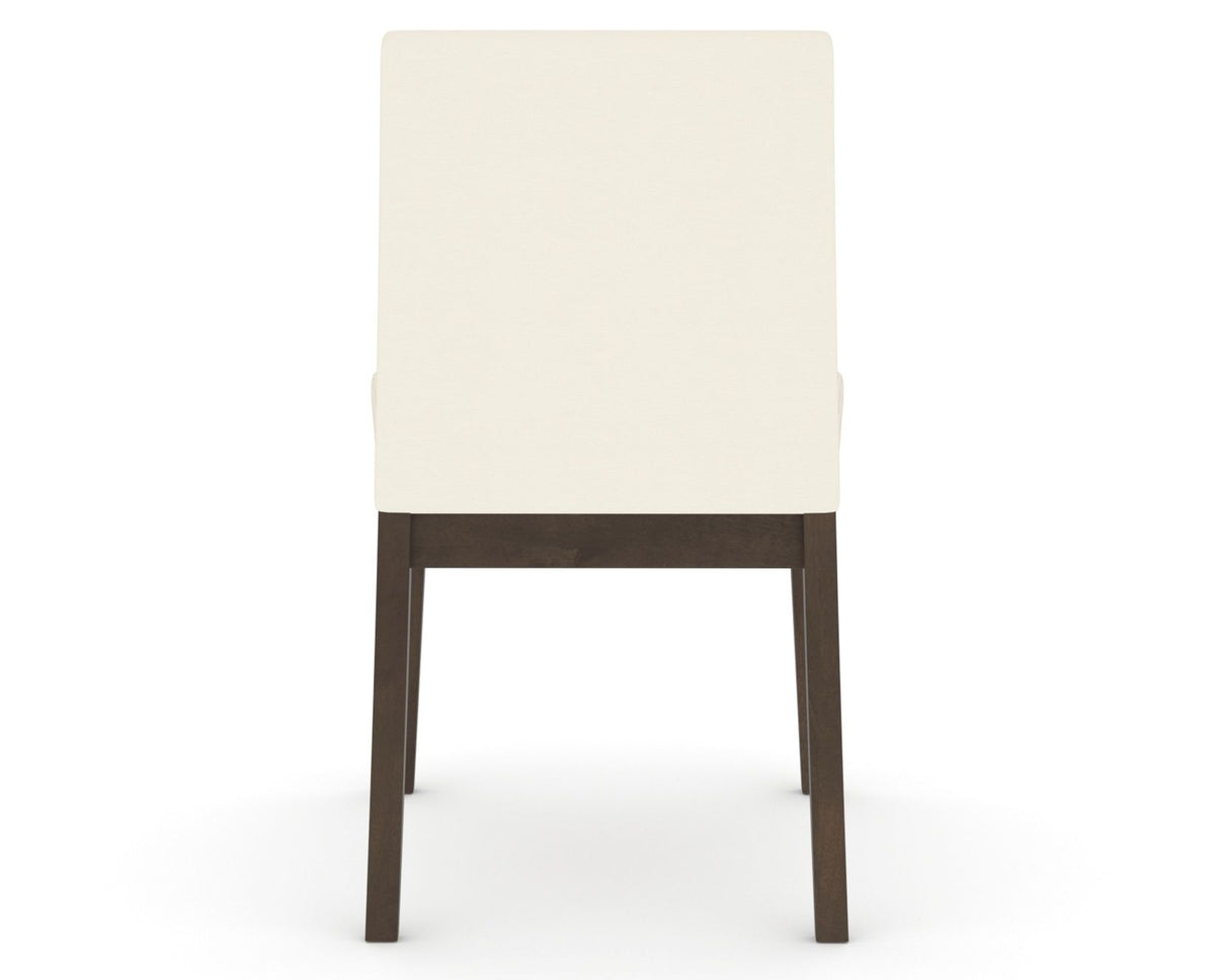 Canadel Upholstered Dining Chair 5038 in YJ Faux Leather and 29 Hazelnut Washed, back view