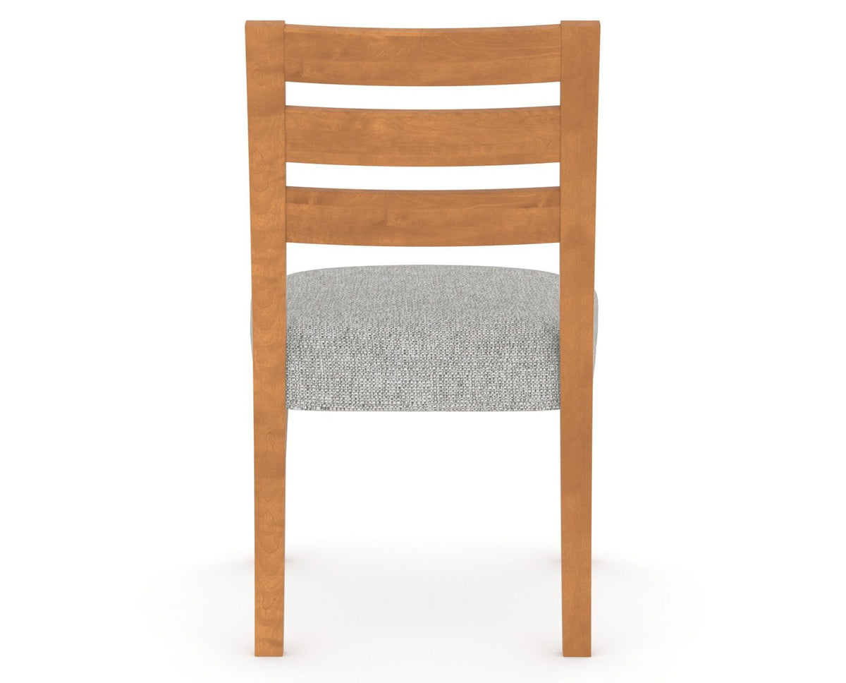 Canadel Upholstered Dining Chair 5039 in 7C Fabric and 01 Honey Washed, back view