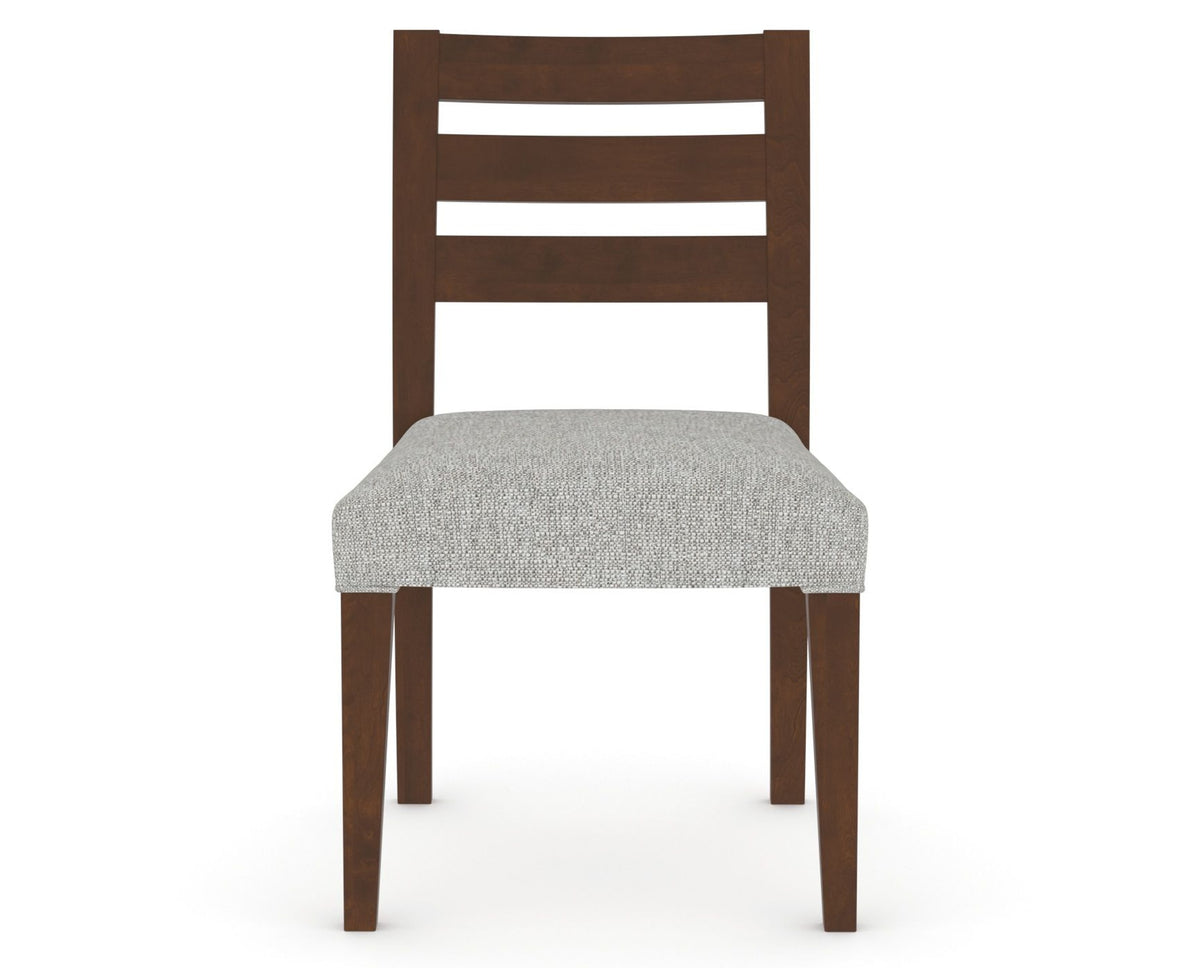 Canadel Upholstered Dining Chair 5039 in 7C Fabric and 19 Cognac Washed, front view