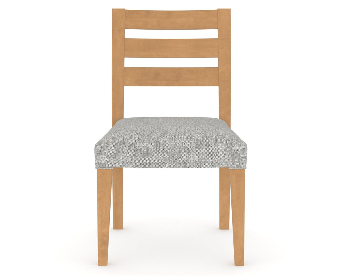 Canadel Upholstered Dining Chair 5039 in 7C Fabric and 20 Caramel Washed, front view