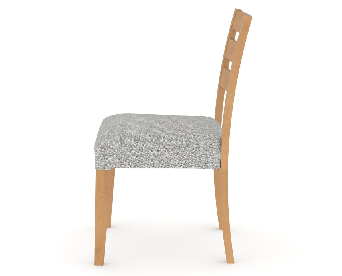 Canadel Upholstered Dining Chair 5039 in 7C Fabric and 20 Caramel Washed, side view