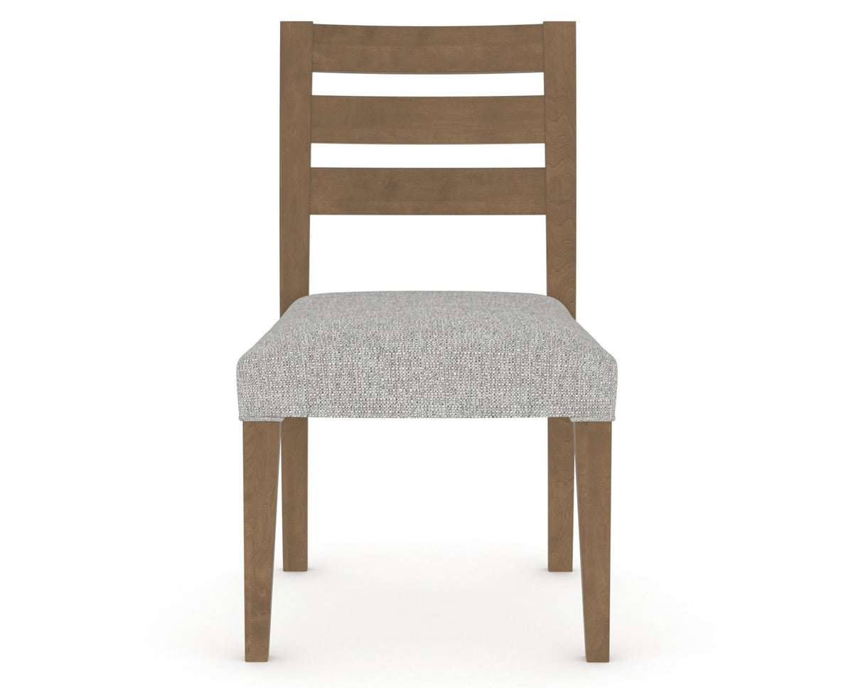 Canadel Upholstered Dining Chair 5039 in 7C Fabric and 25 Pecan Washed, front view