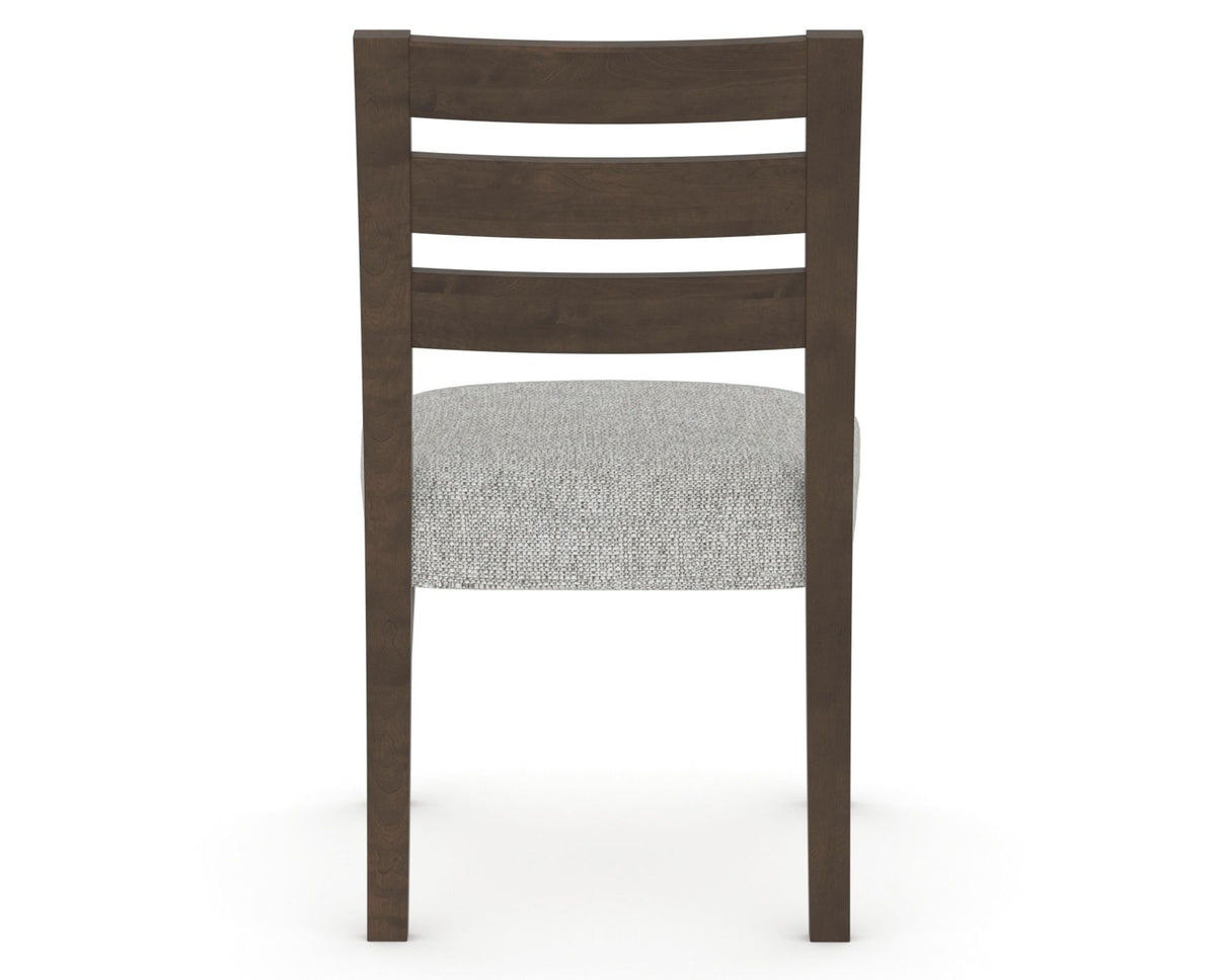 Canadel Upholstered Dining Chair 5039 in 7C Fabric and 29 Hazelnut Washed, back view