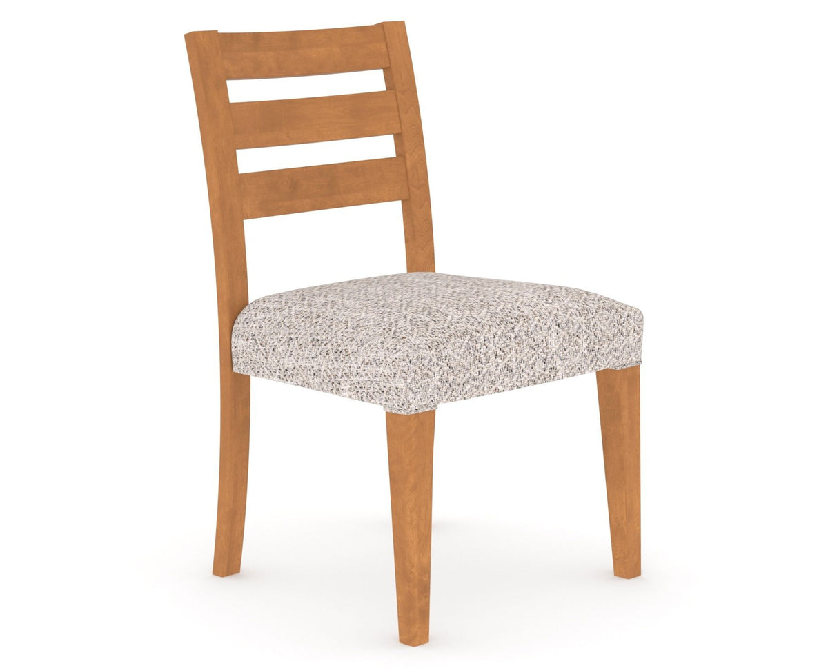 Canadel Upholstered Dining Chair 5039 in FP Crypton® and 01 Honey Washed, three-quarter view