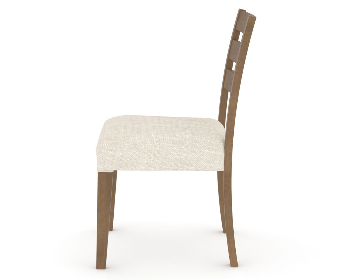 Canadel Upholstered Dining Chair 5039 in FT InsideOut® and 25 Pecan Washed, side view