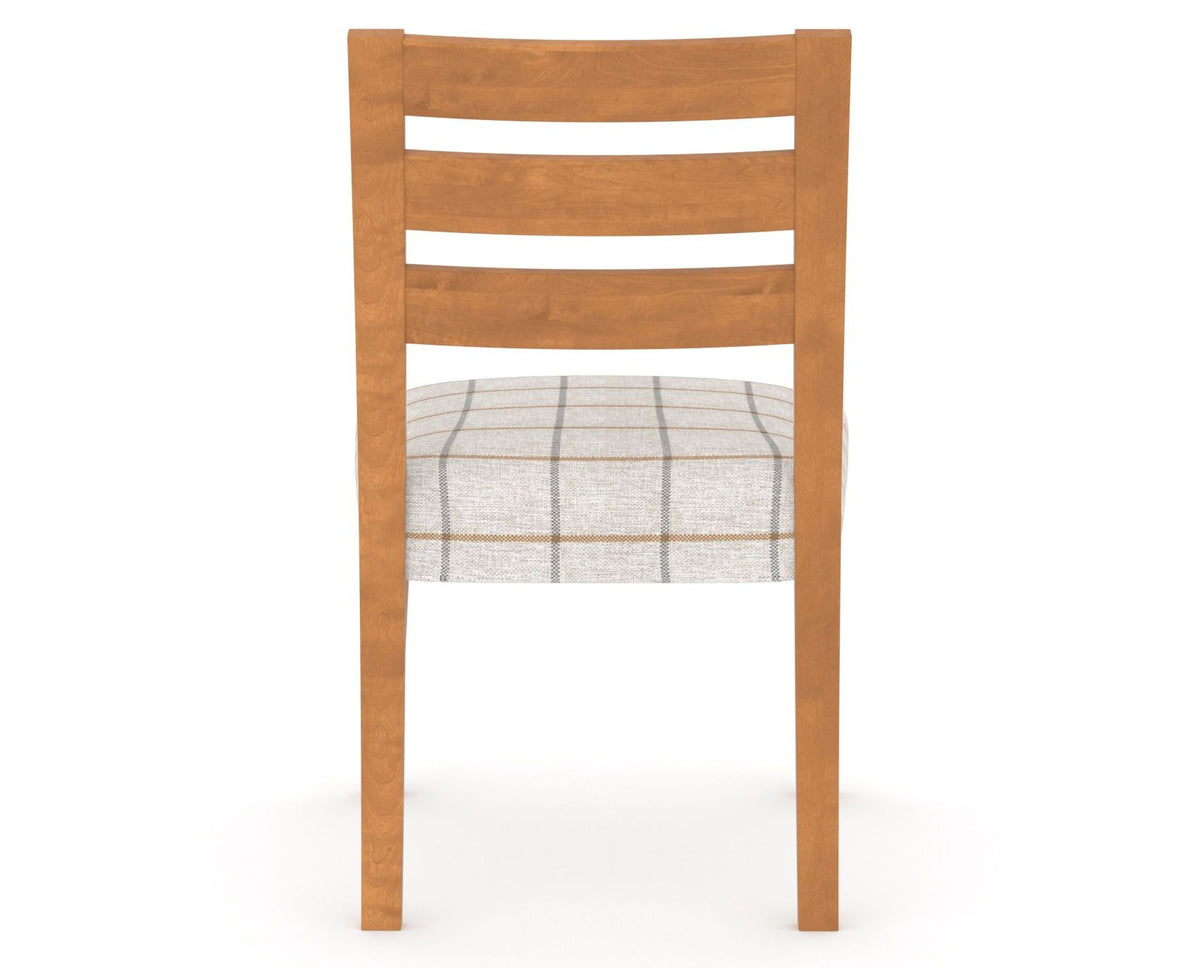 Canadel Upholstered Dining Chair 5039 in OZ Fabric and 01 Honey Washed, back view