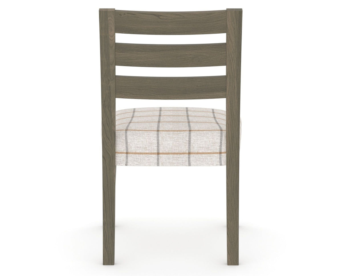 Canadel Upholstered Dining Chair 5039 in OZ Fabric and 08 Shadow, back view