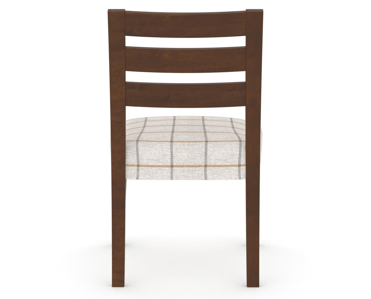 Canadel Upholstered Dining Chair 5039 in OZ Fabric and 19 Cognac Washed, back view