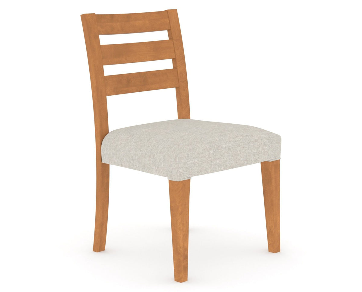 Canadel Upholstered Dining Chair 5039 in Honey Washed, three-quarter view