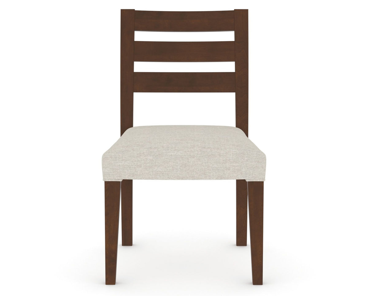 Canadel Upholstered Dining Chair 5039 in TB Fabric and 19 Cognac Washed, front view