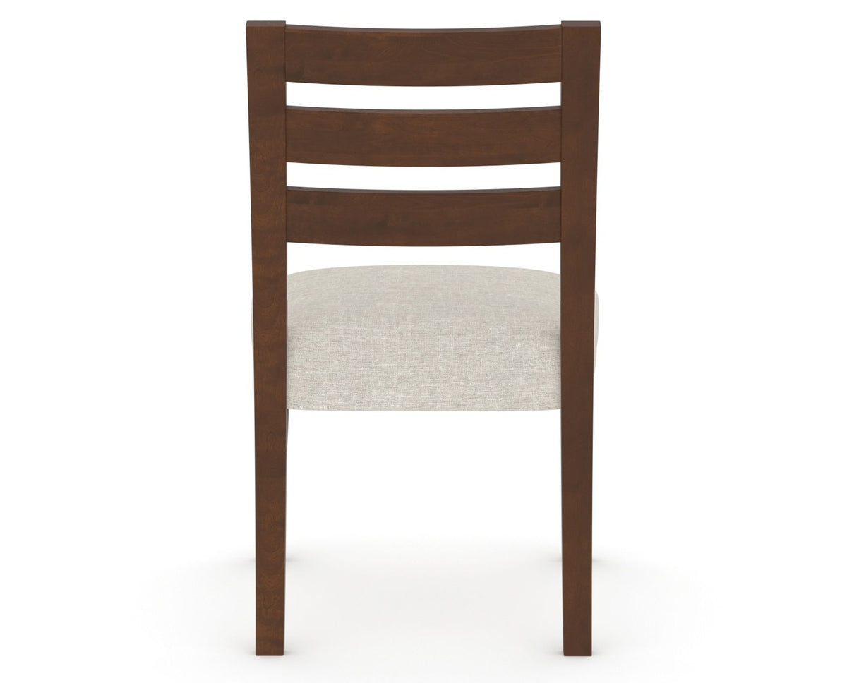 Canadel Upholstered Dining Chair 5039 in TB Fabric and 19 Cognac Washed, back view