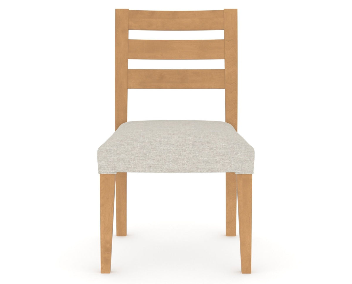 Canadel Upholstered Dining Chair 5039 in TB Fabric and 20 Caramel Washed, front view