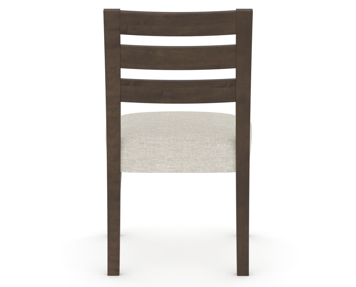 Canadel Upholstered Dining Chair 5039 in TB Fabric and 29 Hazelnut Washed, back view
