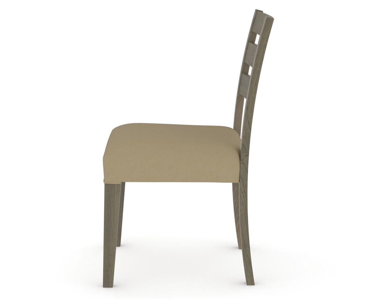Canadel Upholstered Dining Chair 5039 in XY Faux Leather and 08 Shadow, side view