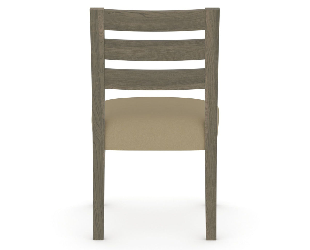 Canadel Upholstered Dining Chair 5039 in XY Faux Leather and 08 Shadow, back view