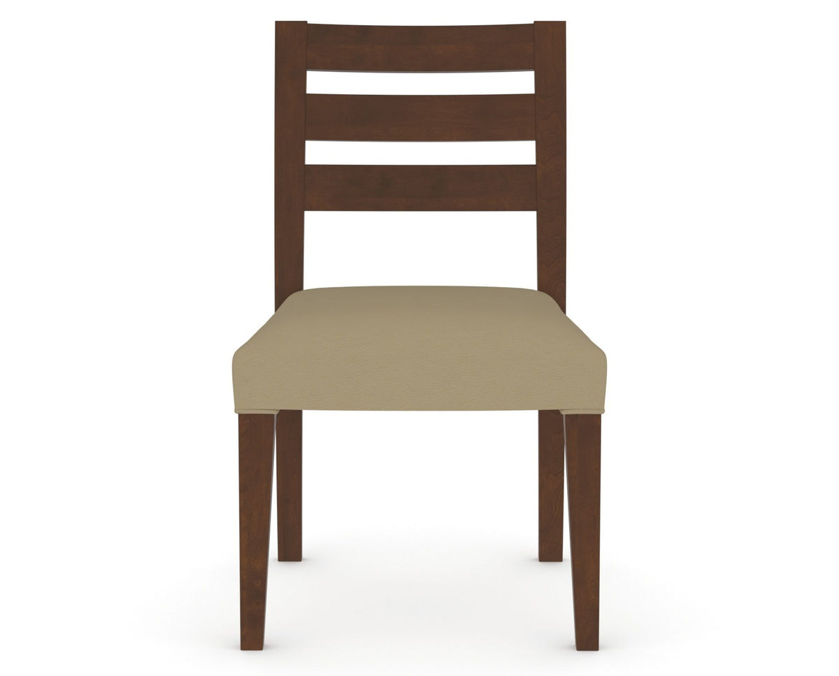 Canadel Upholstered Dining Chair 5039 in XY Faux Leather and 19 Cognac Washed, front view