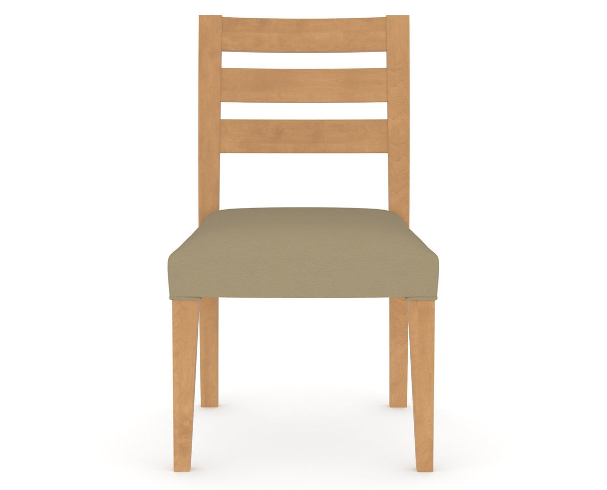 Canadel Upholstered Dining Chair 5039 in XY Faux Leather and 20 Caramel Washed, front view