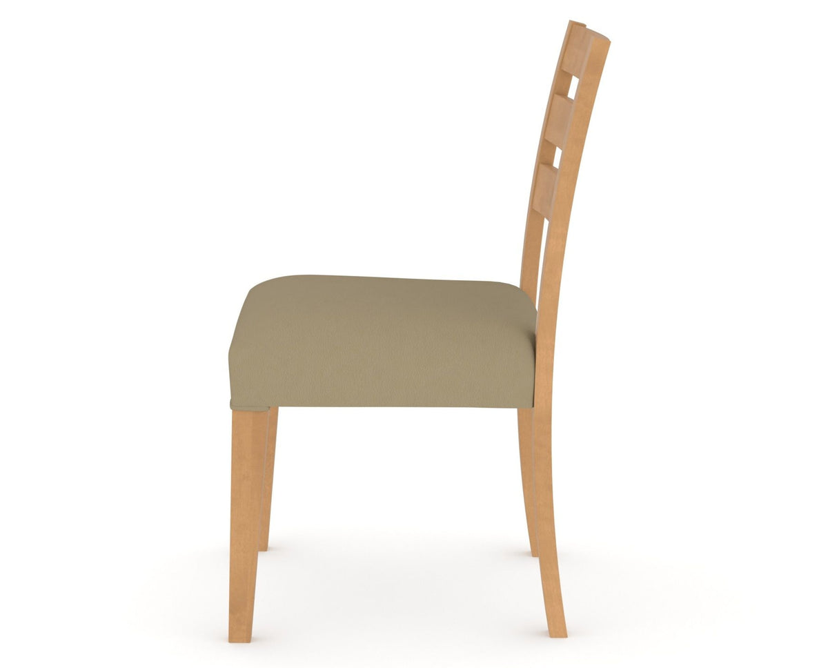 Canadel Upholstered Dining Chair 5039 in XY Faux Leather and 20 Caramel Washed, side view