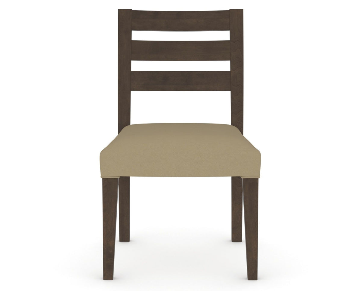 Canadel Upholstered Dining Chair 5039 in XY Faux Leather and 29 Hazelnut Washed, front view