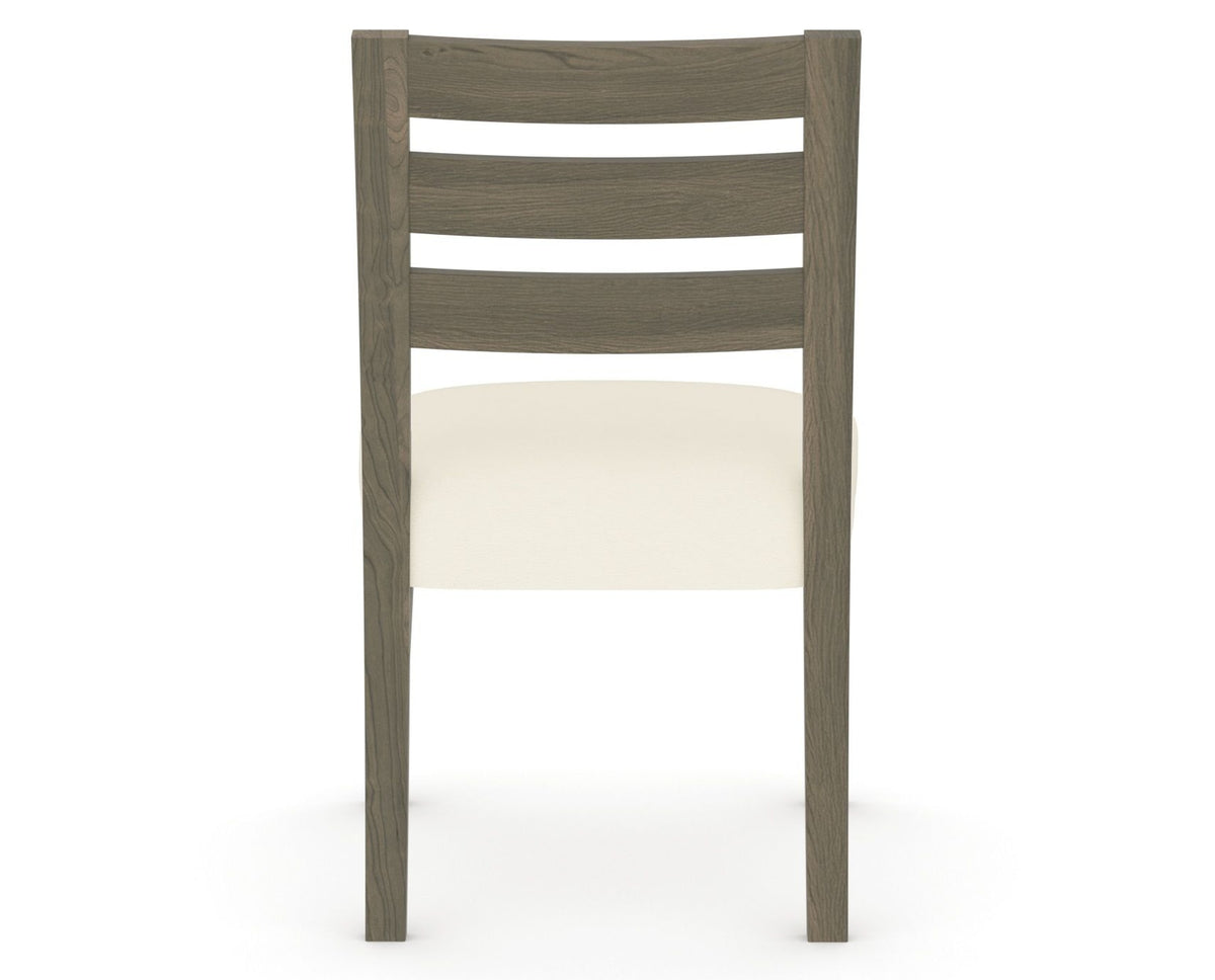 Canadel Upholstered Dining Chair 5039 in YJ Faux Leather and 08 Shadow, back view