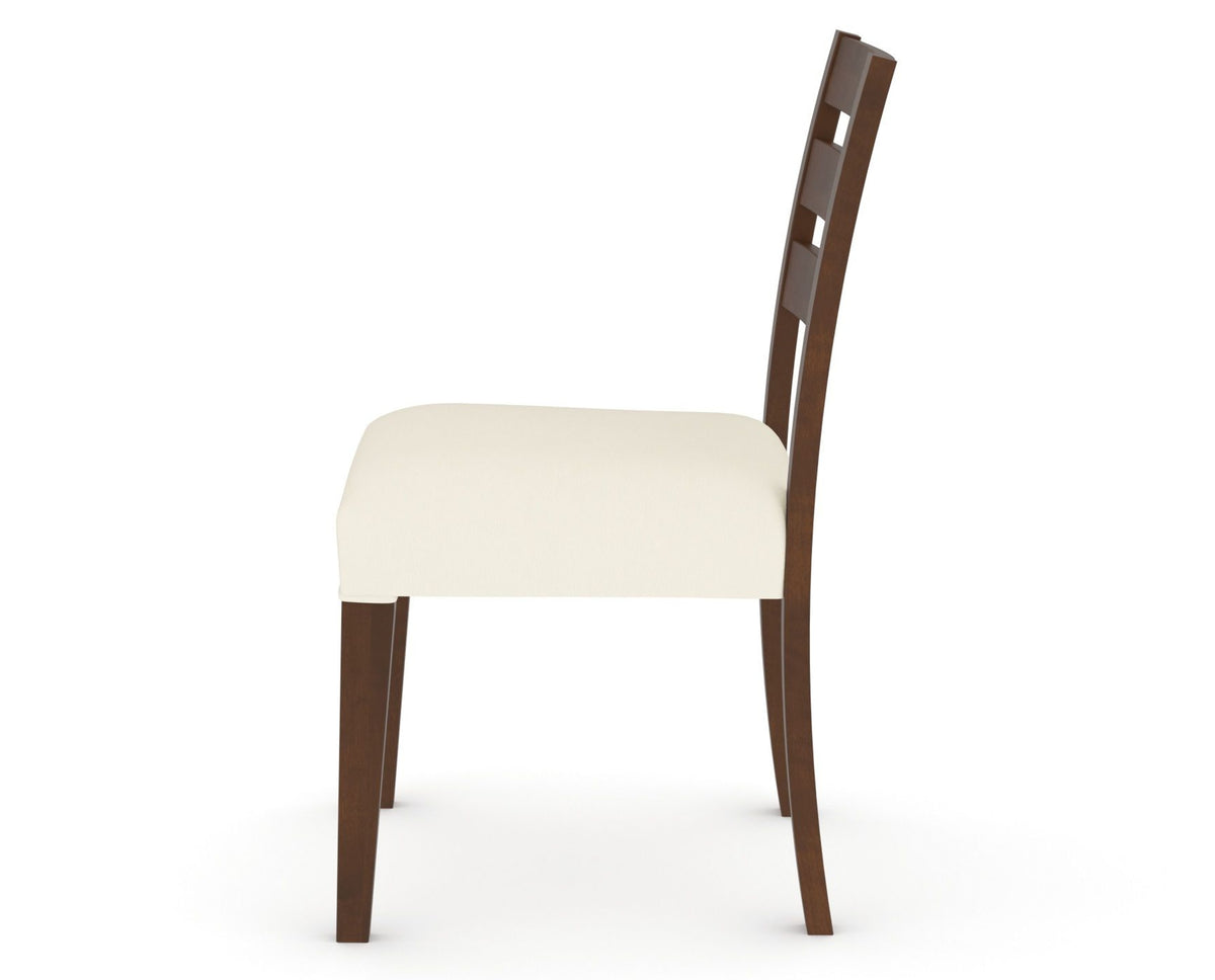 Canadel Upholstered Dining Chair 5039 in YJ Faux Leather and 19 Cognac Washed, side view