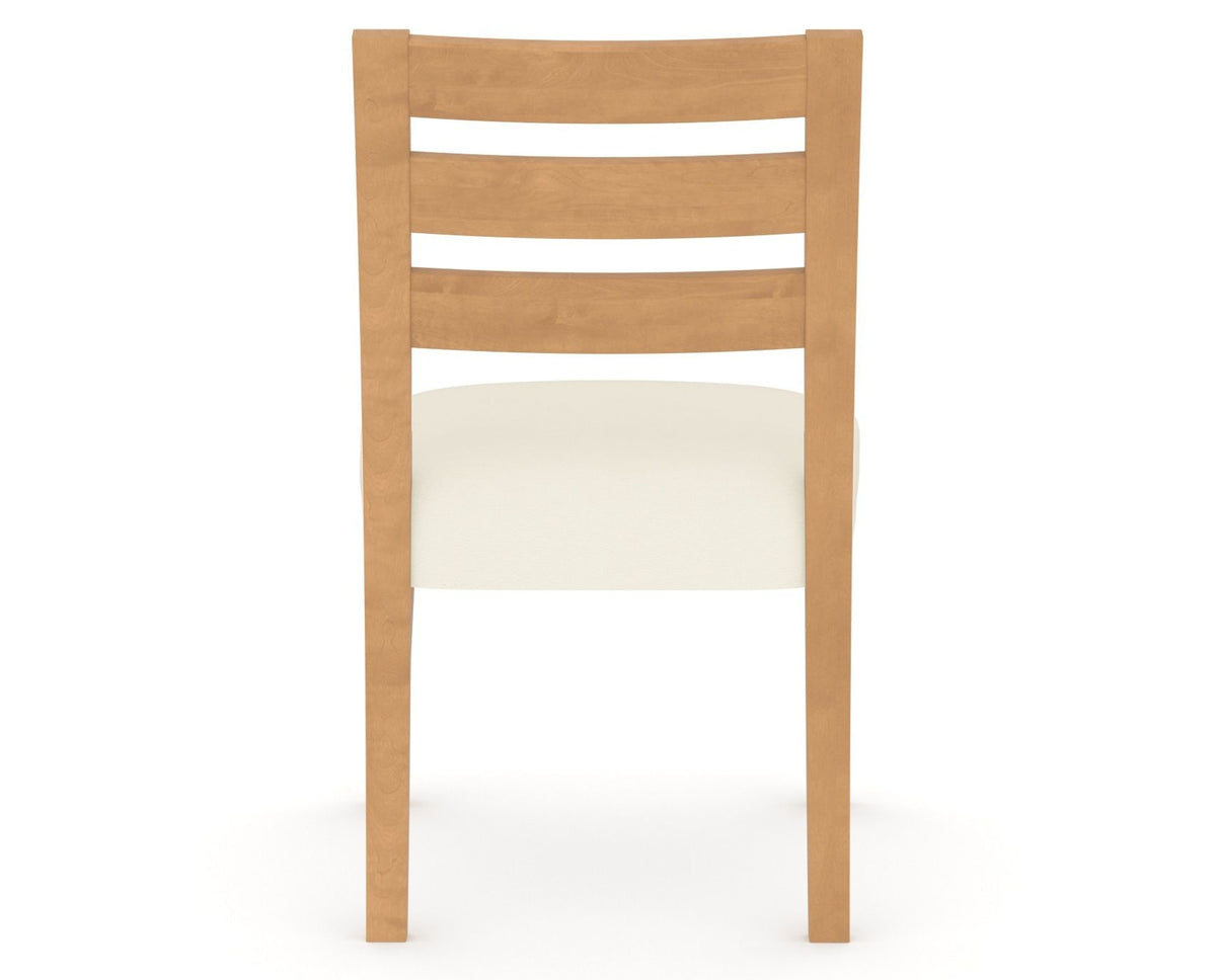 Canadel Upholstered Dining Chair 5039 in YJ Faux Leather and 20 Caramel Washed, back view