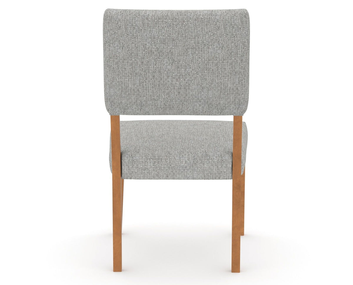 Canadel Upholstered Dining Chair 5051 in 7C Fabric and 01 Honey Washed, back view